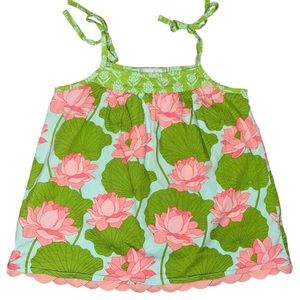 Serendipity Shrimp Grits Girls Sleeveless Floral Lily Tank Top Size M 5-6
